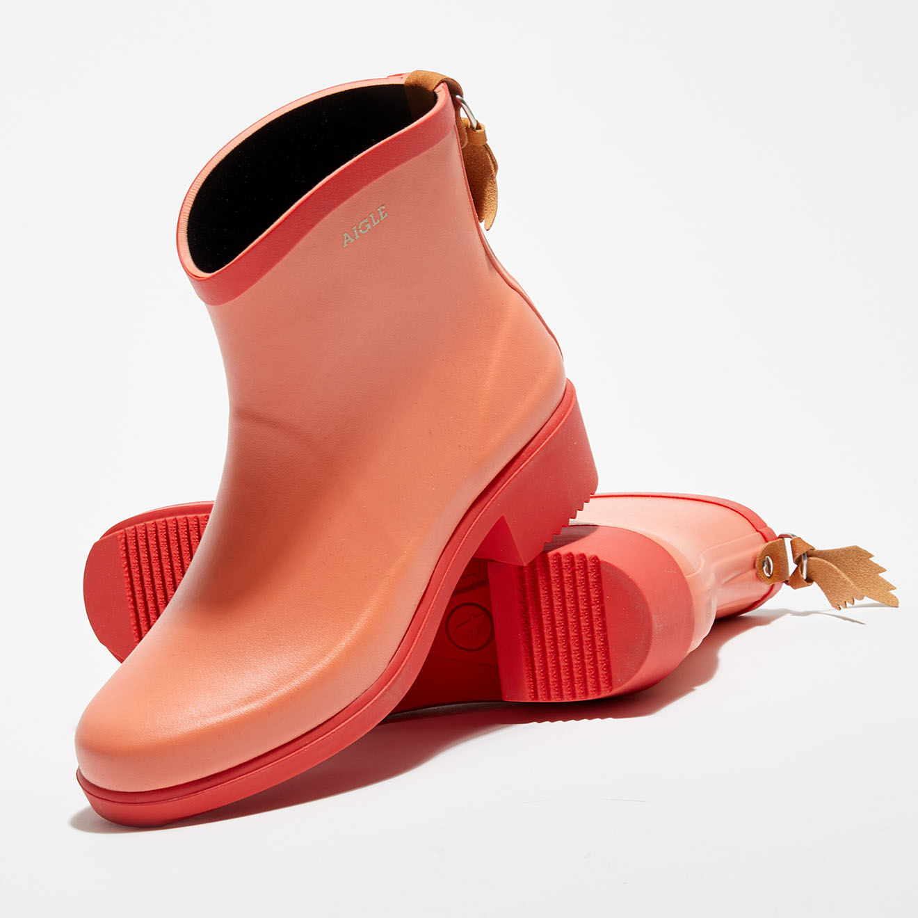 Aigle Boots de pluie en Caoutchouc papaye