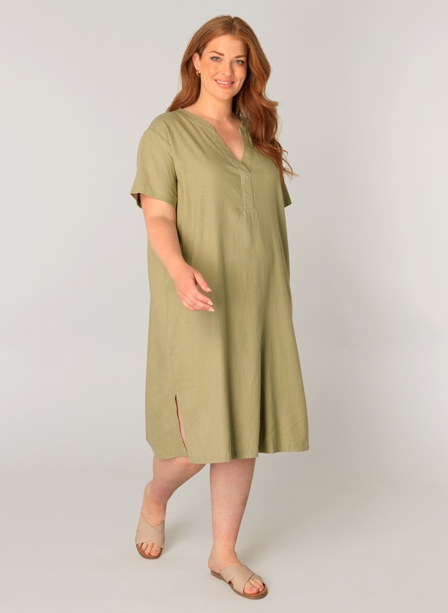 Base Level Curvy Tunikakleid »Yacinthe« Sommerkleid mit Leinen