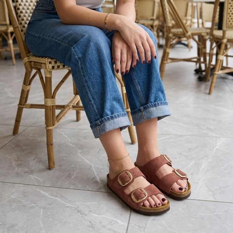 Scholl Brick Red Tweeband Slipper Noelle