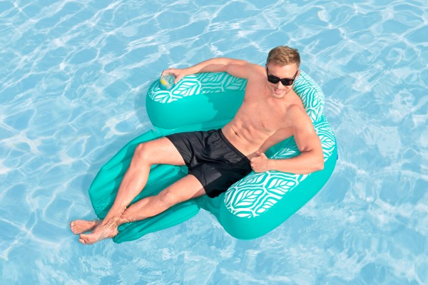 (132x113cm) Comfort Plush Deluxe Aufblasbarer Pool Sessel Wasser Luftmatratze Liegesofa Badeinsel (43719) - Türkis