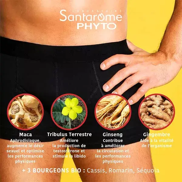 Santarome Bio Maca 1500 Tribulus Ginseng Gengibre Tonificação Sexual 20 ampolas
