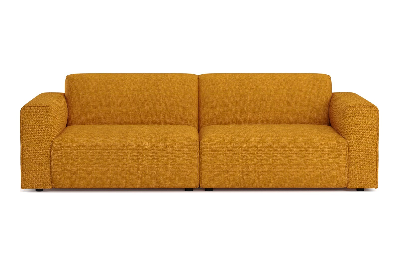 Monaco Lux 3-seter sofa Tekstil Fjord 9 Amber med sorte ben. Lux komfort.
