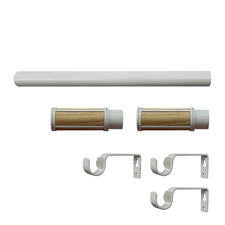 Barre à rideaux GoodHome Asian Stick métal mat blanc Ø16/19mm x L.200/330 cm