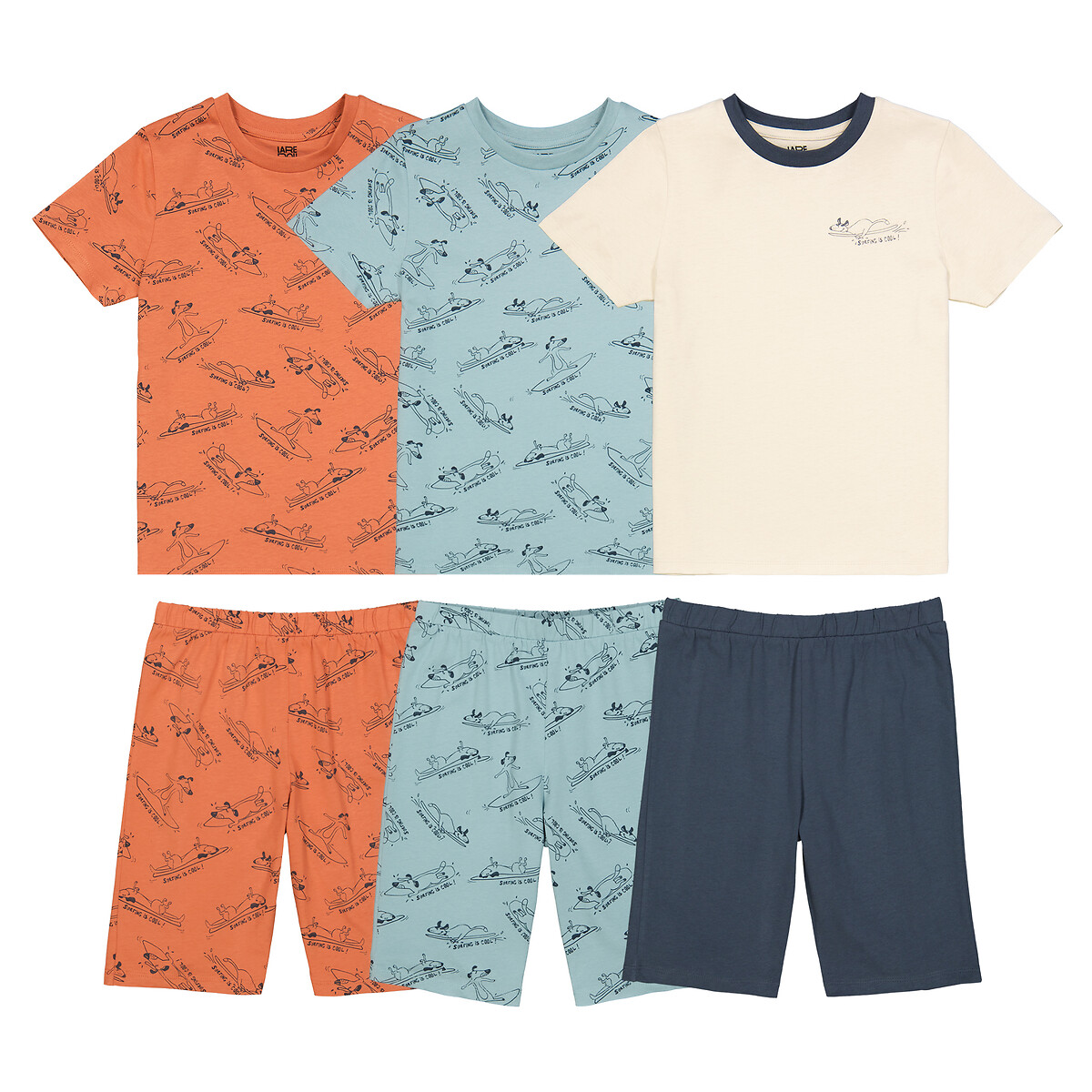 COLEÇÃO LA REDOUTE<br>Conjunto de 3 shorts de pijama com estampas fofas de cachorros