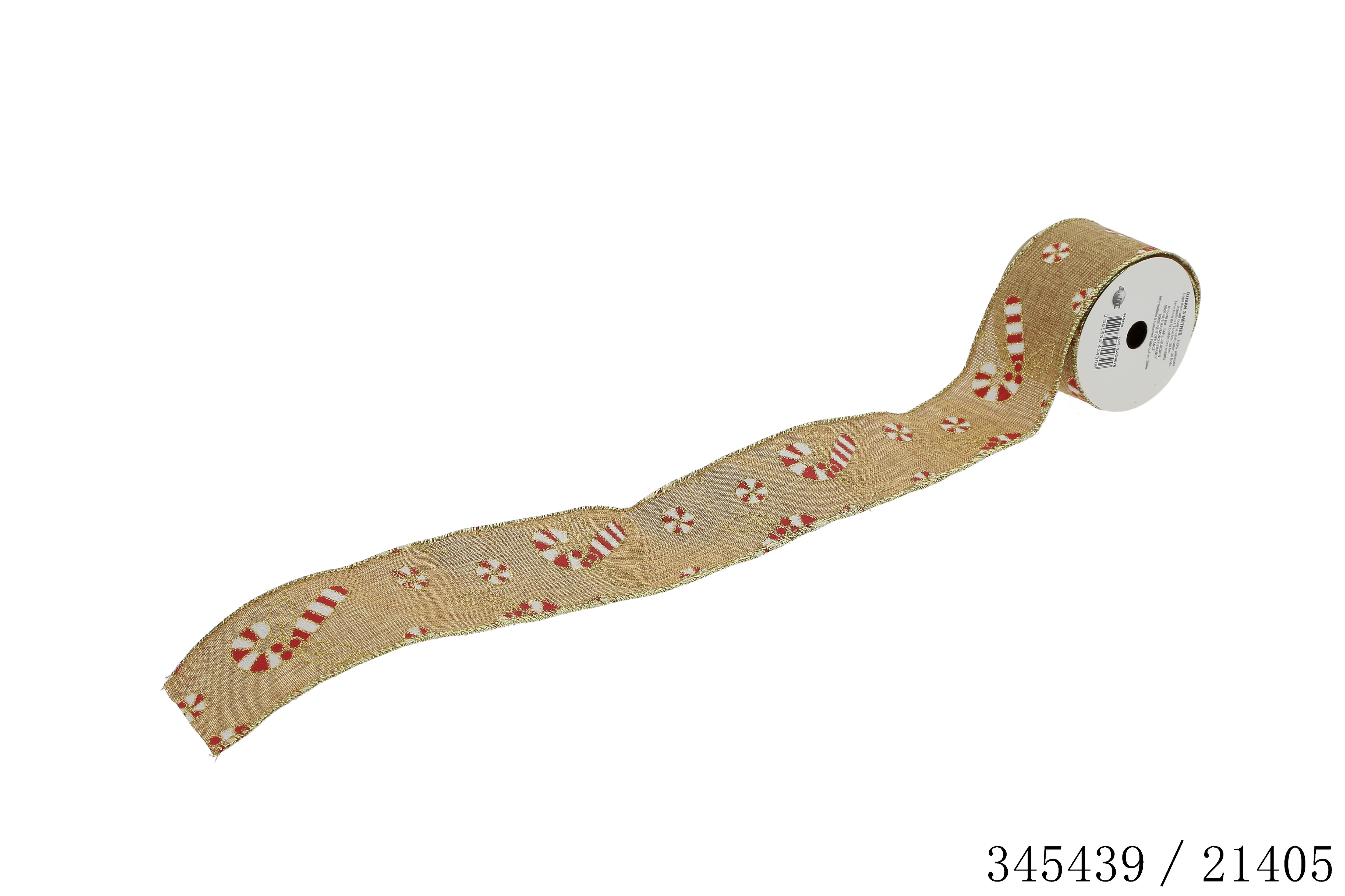 RUBAN JUTE IMPRIME 5X300CM
