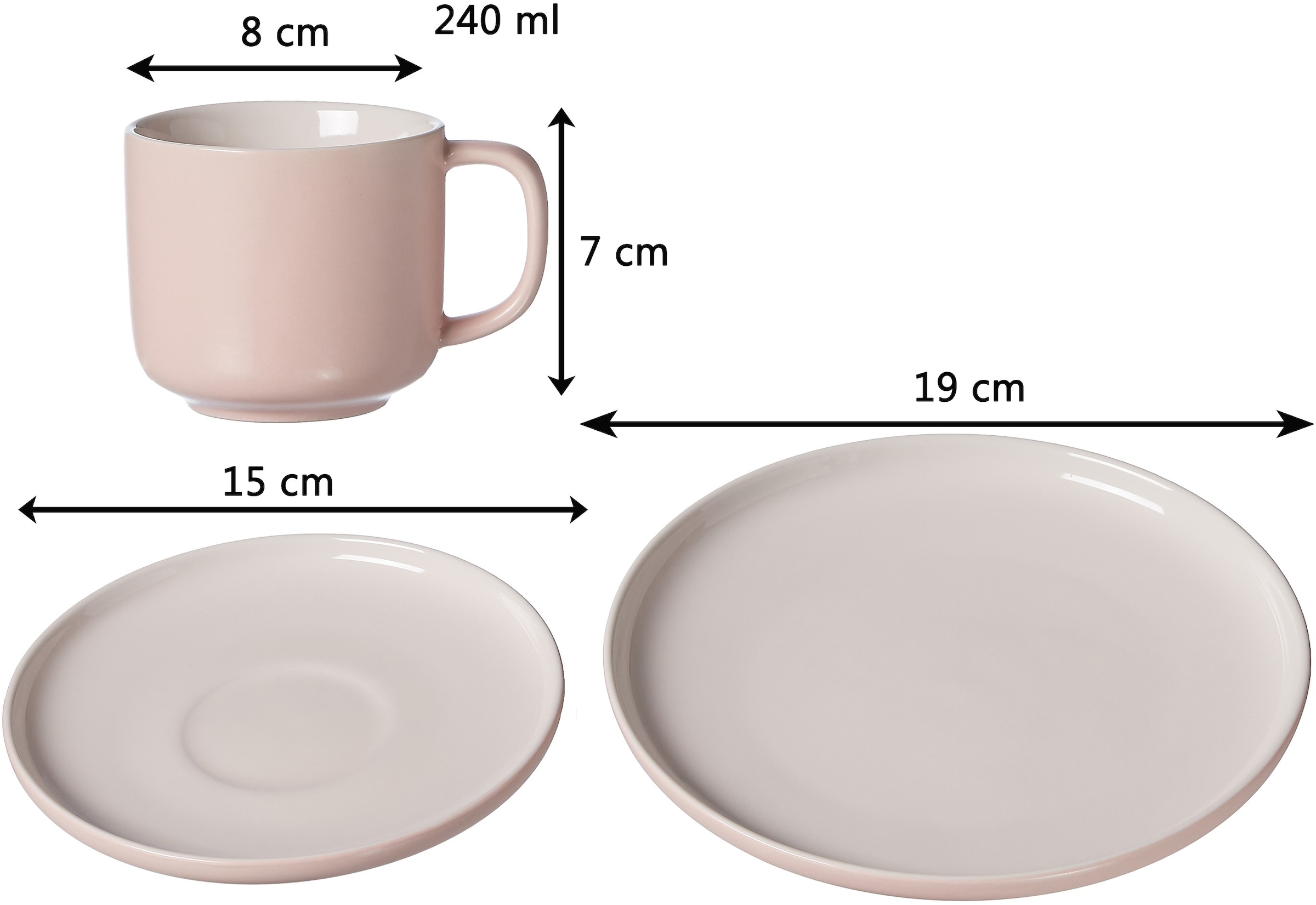 Ritzenhoff & Breker Kaffeeservice »Geschirr-Set, Service Jasper« Scandic Style, 12 Teile, für 4 Personen
