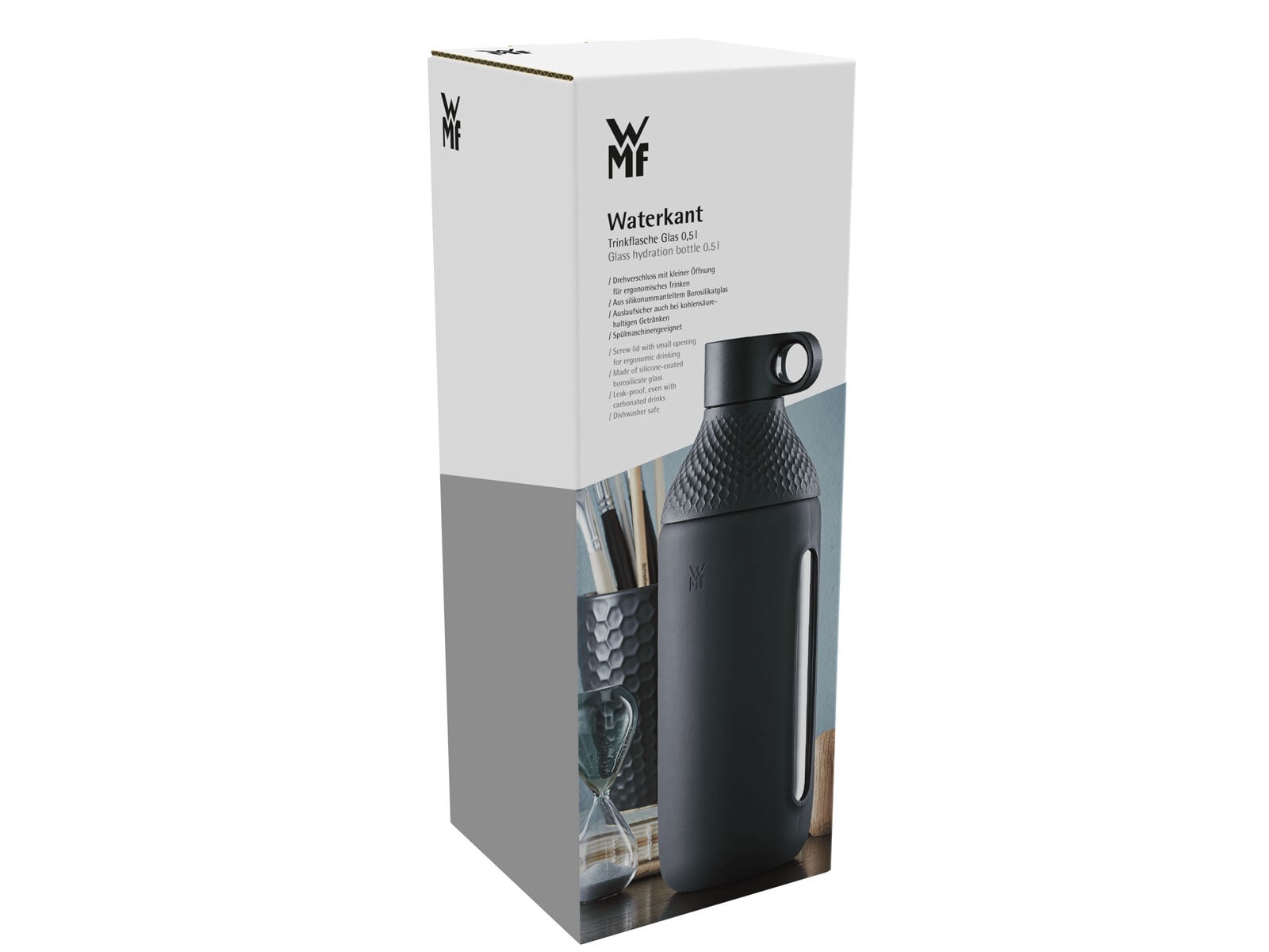 WMF Trinkflasche WATERKANT GLAS 500 ml schwarz