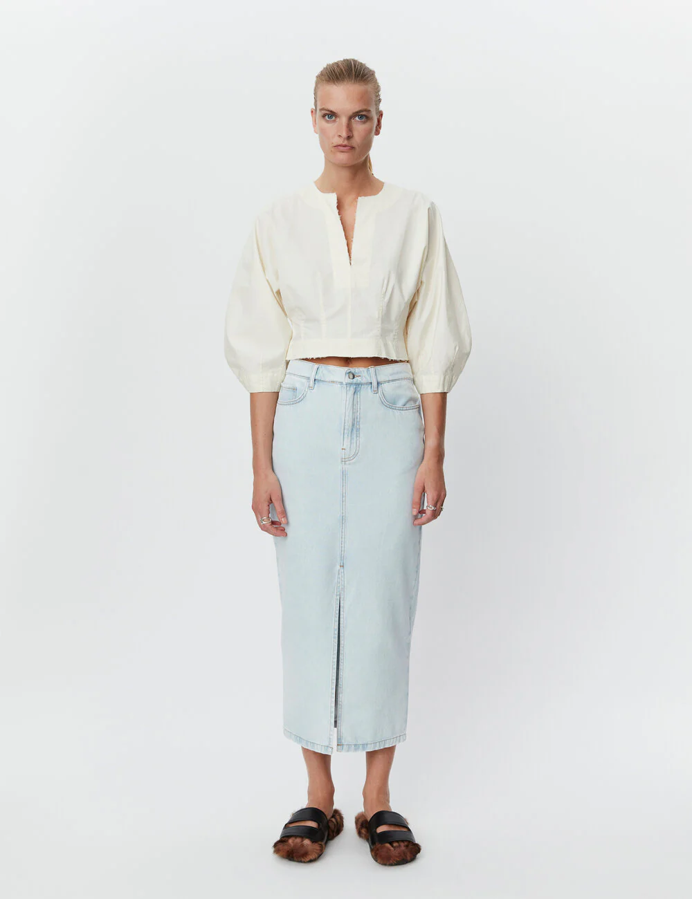 DAY Birger et Mikkelsen  Niki denimnederdel - Bleached White