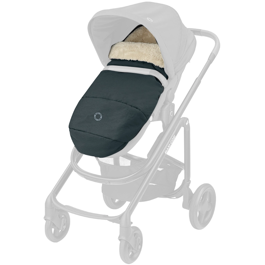 MAXI COSI Kinderwagen Set Leona 2 Essential Graphite & MAXI COSI 2 in 1 Winterfußsack Essential Graphite & MAXI COSI Komfort-Regenverdeck schwarz
