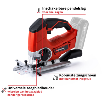 Einhell 18V accu decoupeerzaag TE-JS 18/80 LI zonder accu