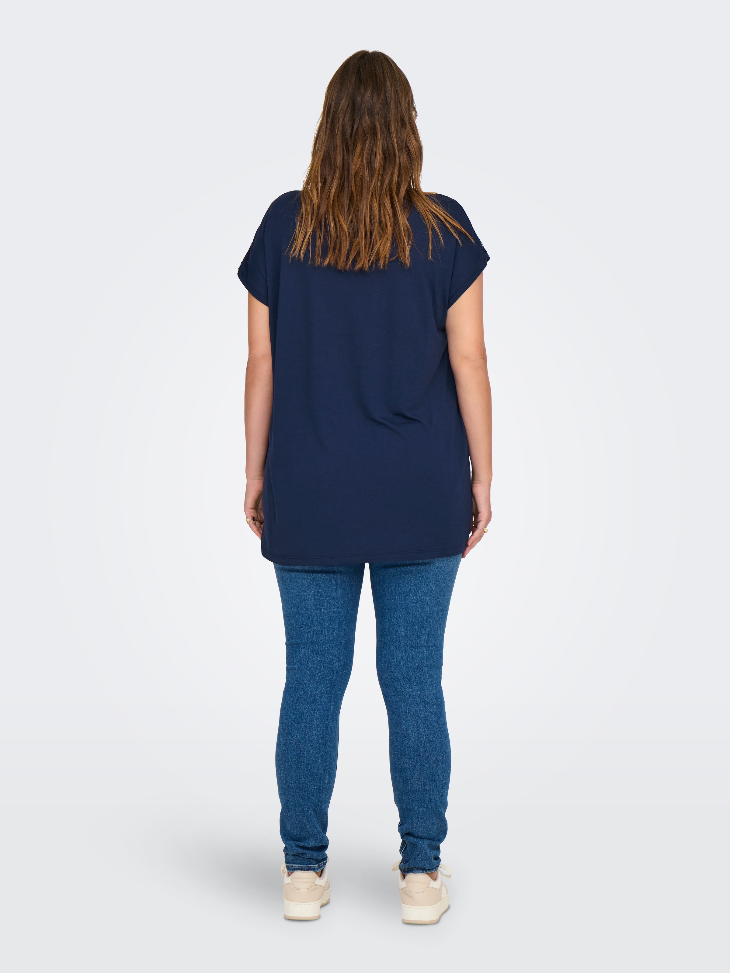 ONLY CARMAKOMA Spitzenshirt »CARFLAKE LIFE S/S MIX TOP JRS NOOS«