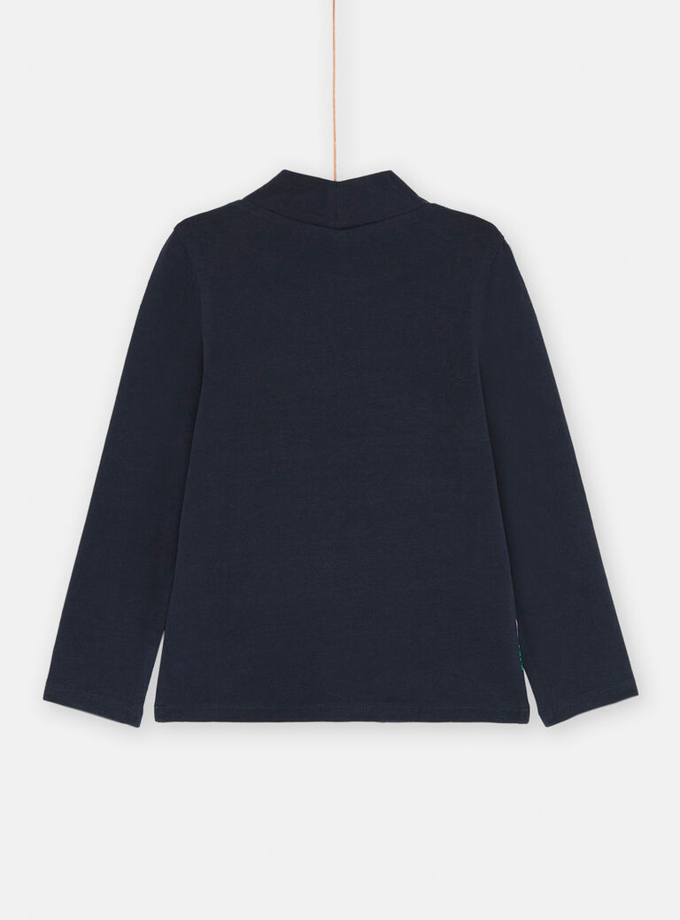 Sous-pull noirine à motifs fleurs et biche pour fille