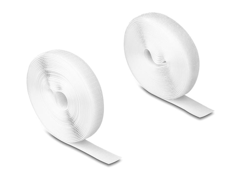 Delock Klettband 5 m x 20 mm mit Haft- und Flauschband Weis Delock Strapazierfähiges Klettband mit Haft- und Flauschband L 5 m x B 20 mm weiss