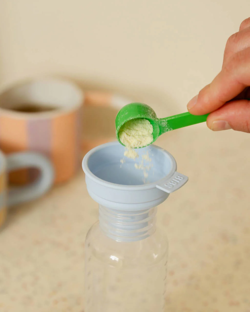 BIBS Babyfles 270 ml - Ivory - met siliconen speen en opvouwbare trechtertje
