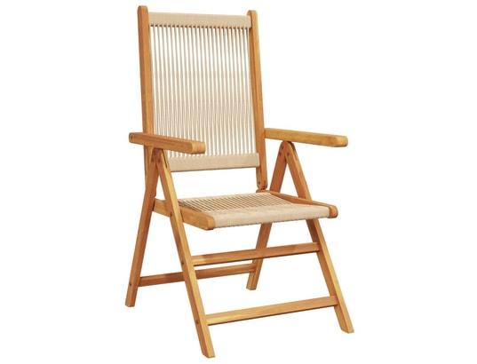 VIDAXL - Chaises de jardin lot de 2 beige bois d'acacia et polypropyl...