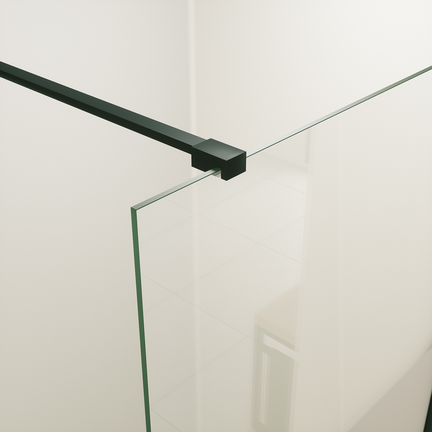 Mueller Slimline inloopdouche 80cm schaamband anti-kalk inclusief mat zwart profiel & stang