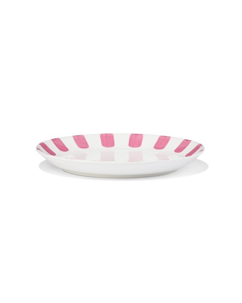 assiette à dessert Ø17cm - new bone blanc et rose - vaisselle dépareillée