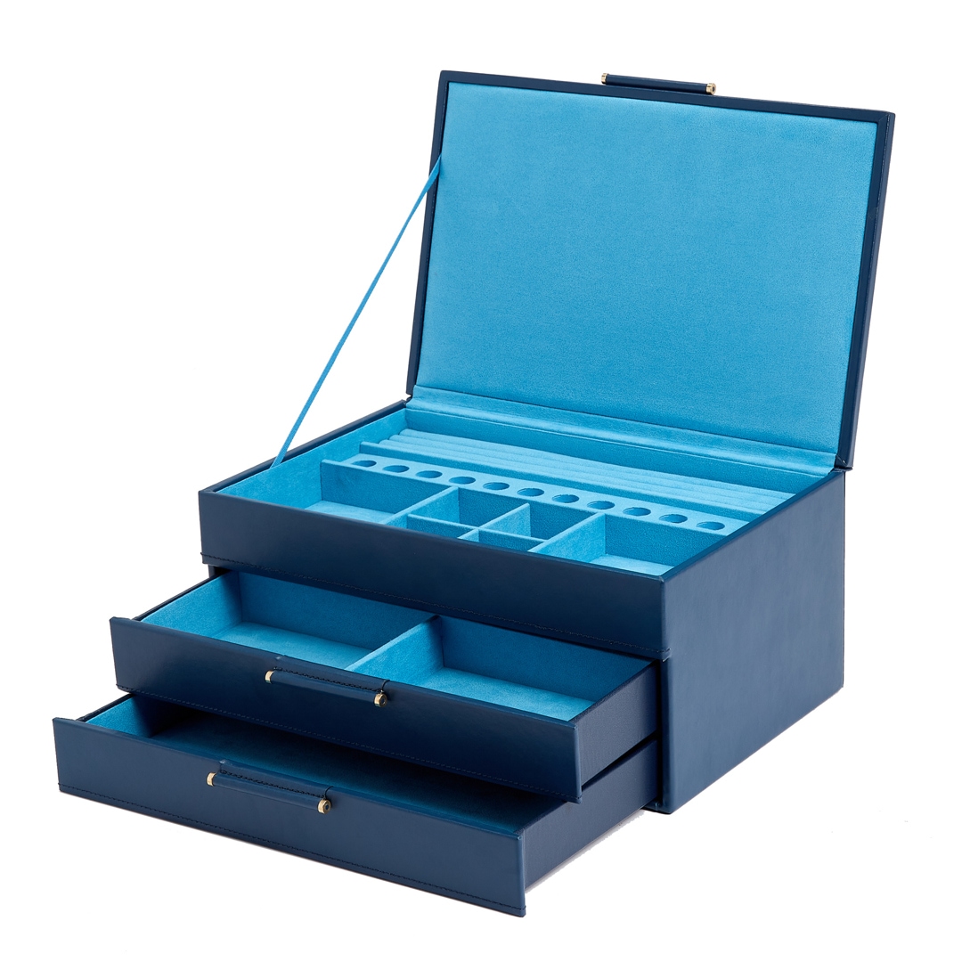 Wolf 1834 Sophia Schmuckbox mit Schubladen Blau