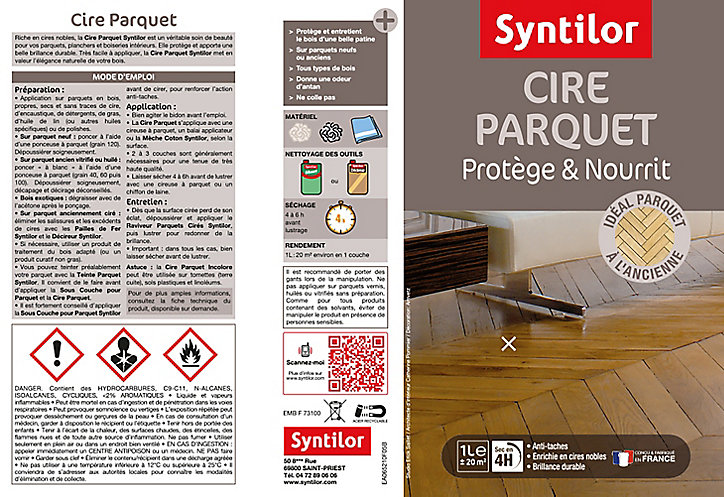 Cire liquide parquet Syntilor Chêne clair 1 L