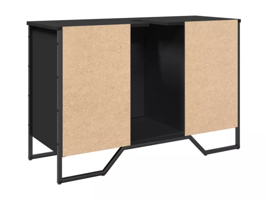 Armoire lavabo de salle de bain noir 91x35x60 cm