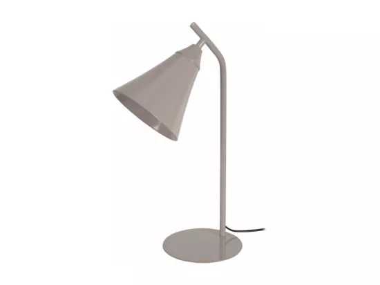 Lampe de bureau conique métal taupe 46 cm.