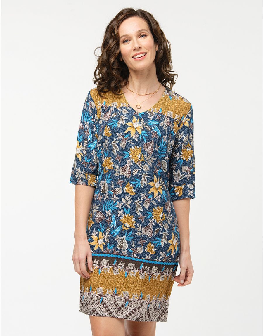Robe motifs floraux bleu