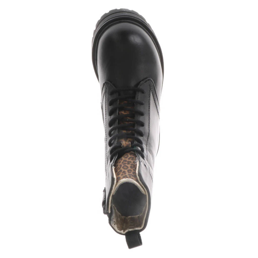 Red Code leren veterboots zwart