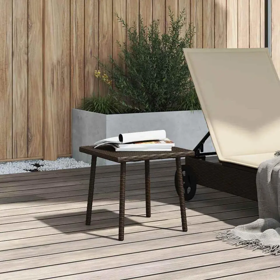 vidaXL - Tuin Salontafel - Bruin - Poly rattan - 40 x 40 x 37 cm