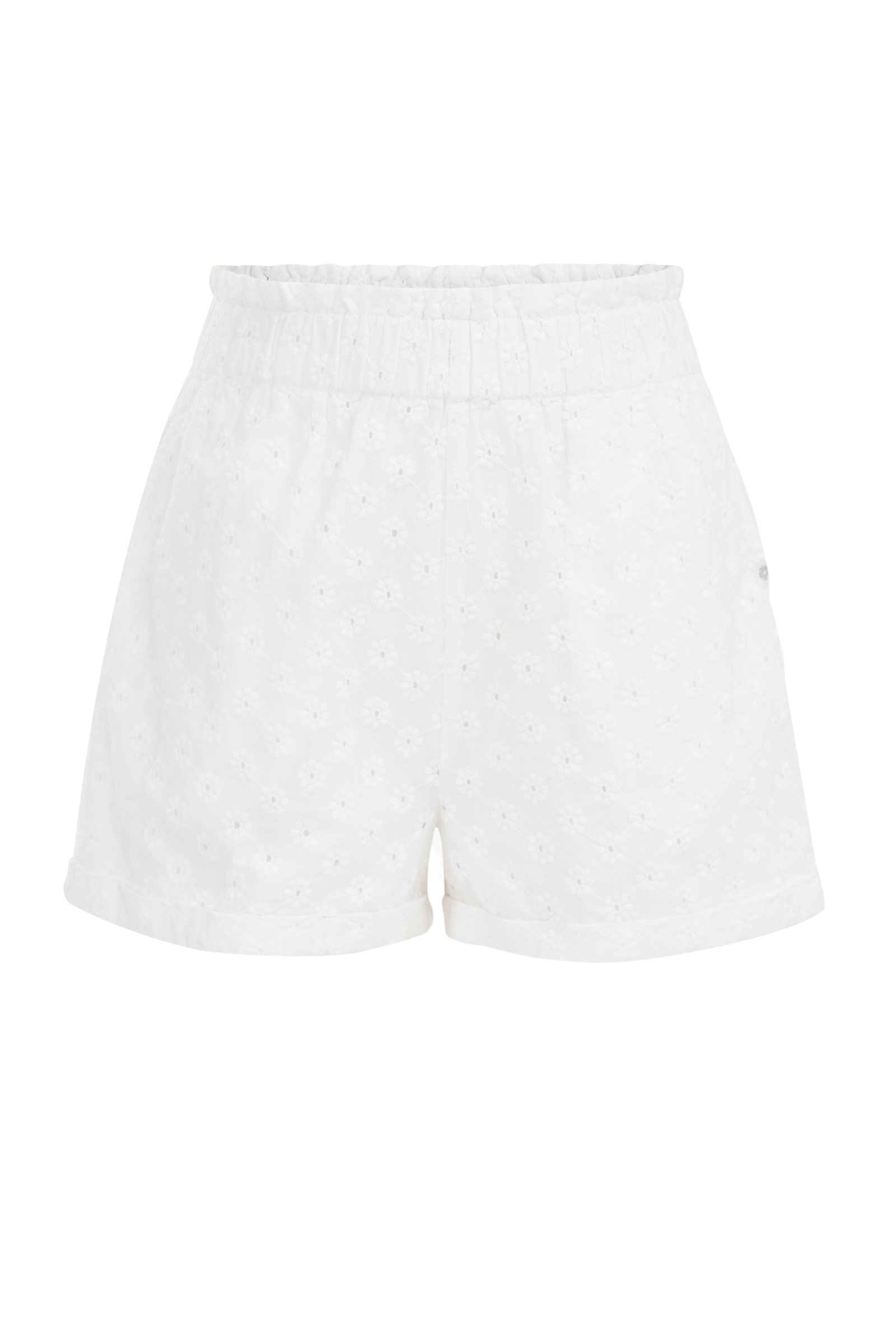 Meisjes short met broderie anglaise WE Fashion Wit