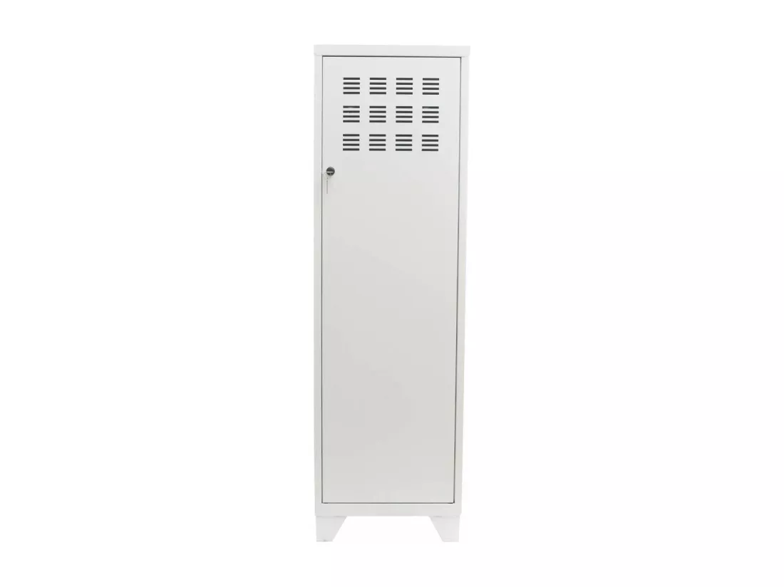 Armoire de rangement métal 1 porte Blanc mat