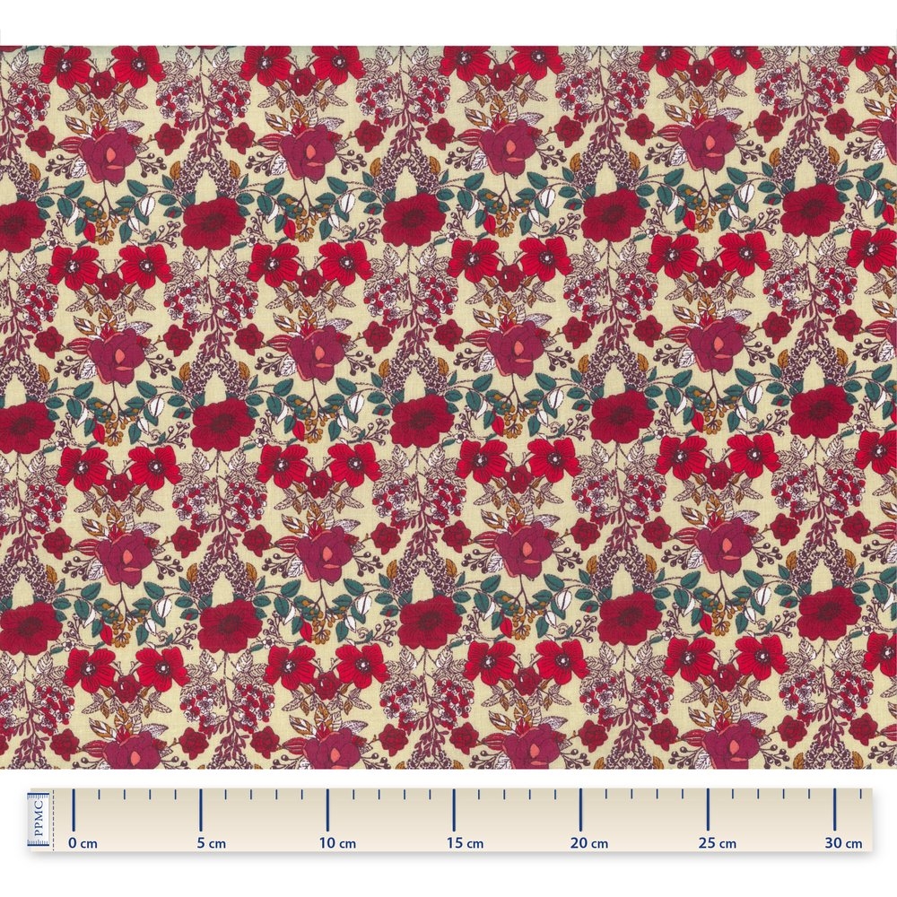 Coupon Tissu 1 M Coquelicot Rouge