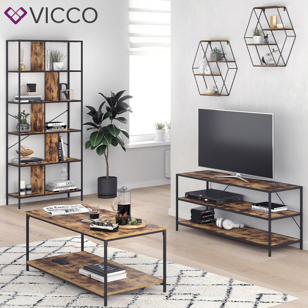 VICCO Loft Wandregal FYRK Gewürzregal Industrial Küchenregal eckig Bücherregal
