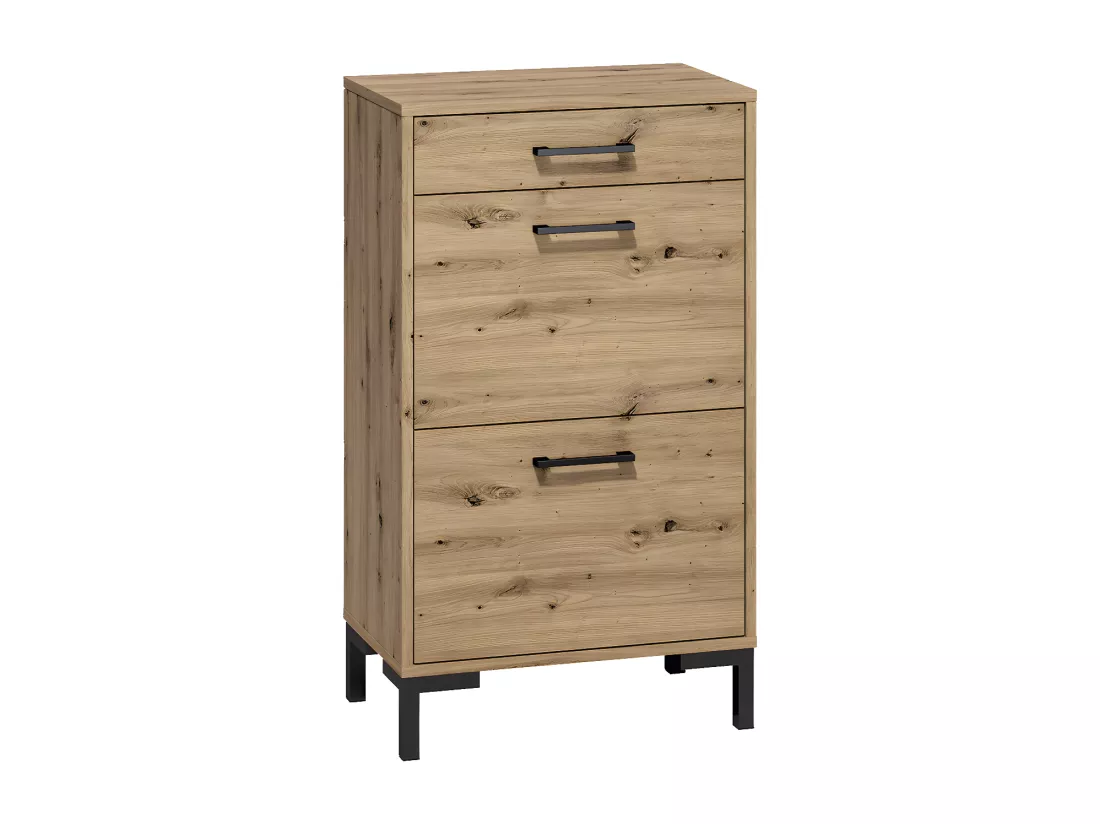 Meuble à chaussures 2 portes vérin 1 tiroir Liora Bois