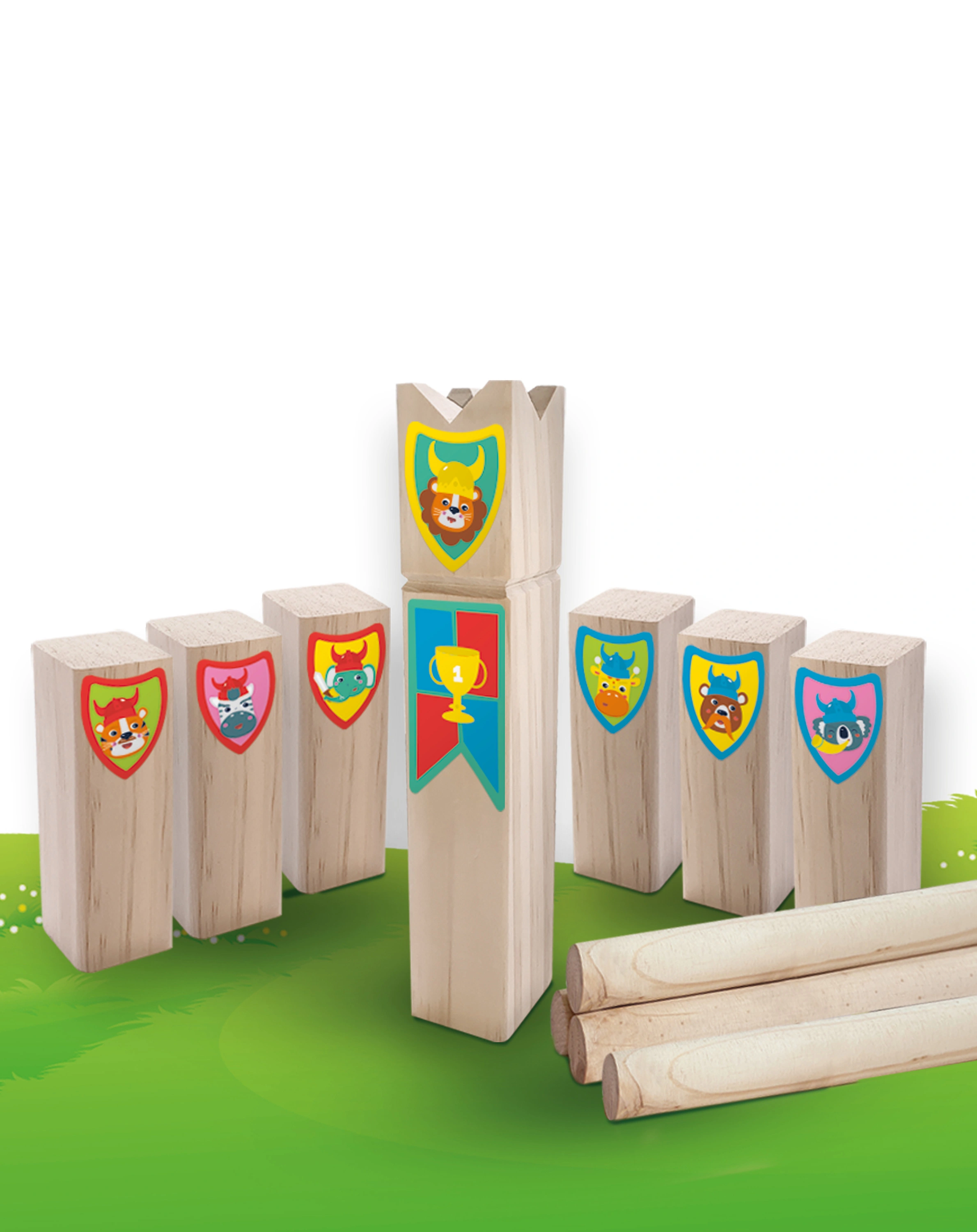 Wurfspiel KUBB JUNIOR 11-teilig aus Holz