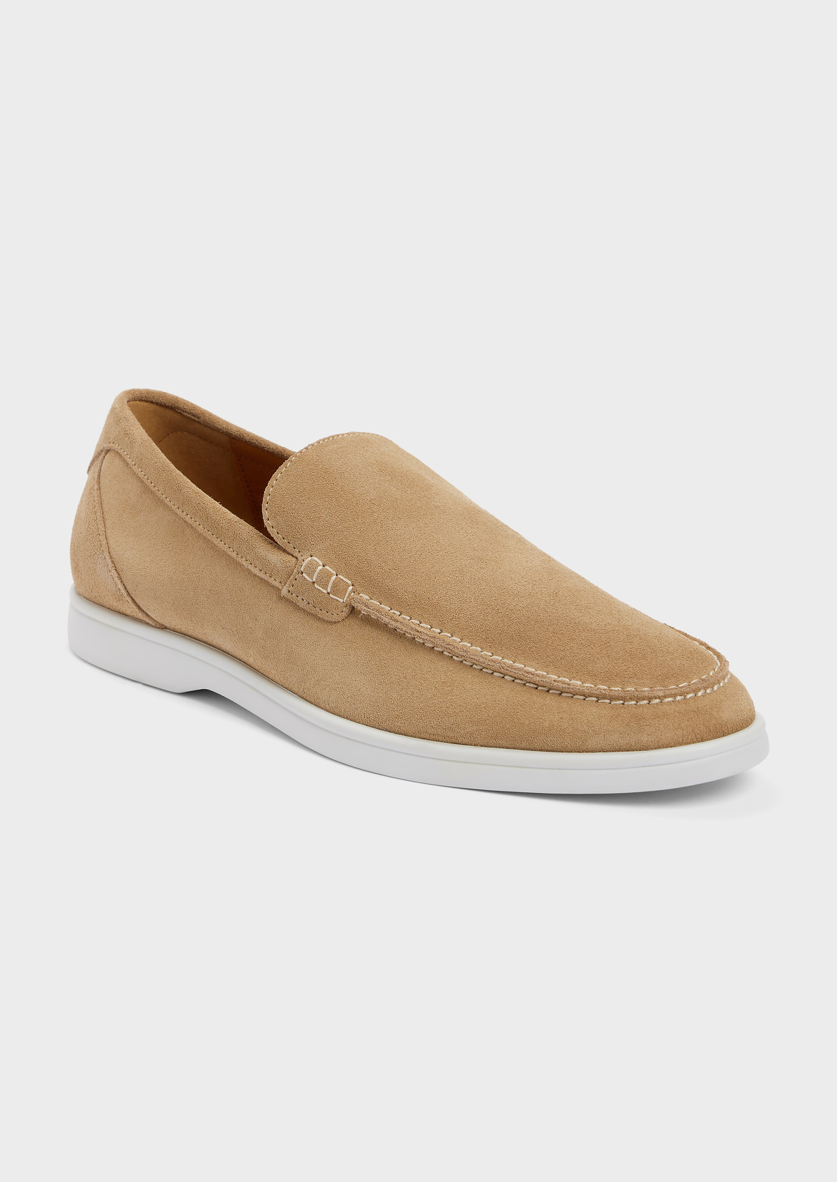 Mocassins en cuir nubuck beige