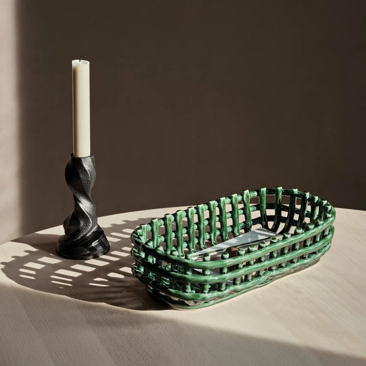 Ferm Living - Keramik Korb oval, cashmere