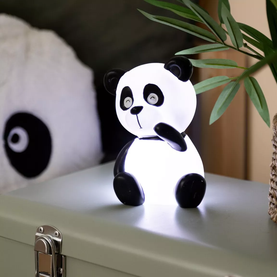 Veilleuse enfant à piles (10 x 13,5 cm) Panda Noire