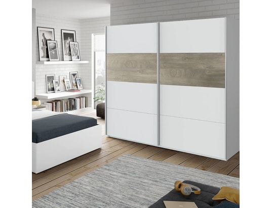 TERRE DE NUIT - Armoire avec 2 portes coulissantes blanc