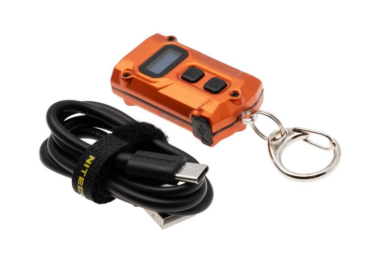 Nitecore TINI3 Alloy Orange, oplaadbare sleutelhangerzaklamp, 600 lumen