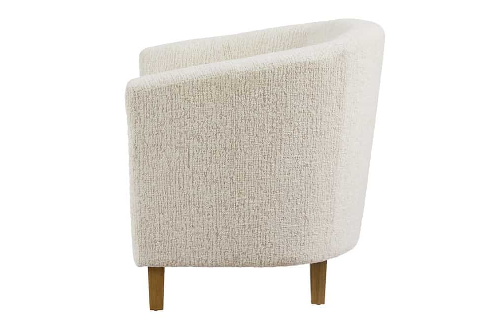 Design Sessel HEMINGWAY beige Bouclé Tweed Soft mit Armlehnen Cocktailsessel