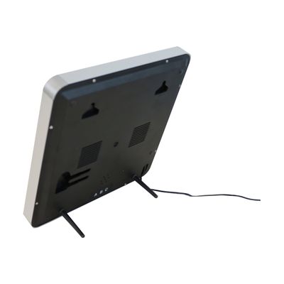 Unilux - Horloge Flo - carrée LED bleue - 28 cm - noir