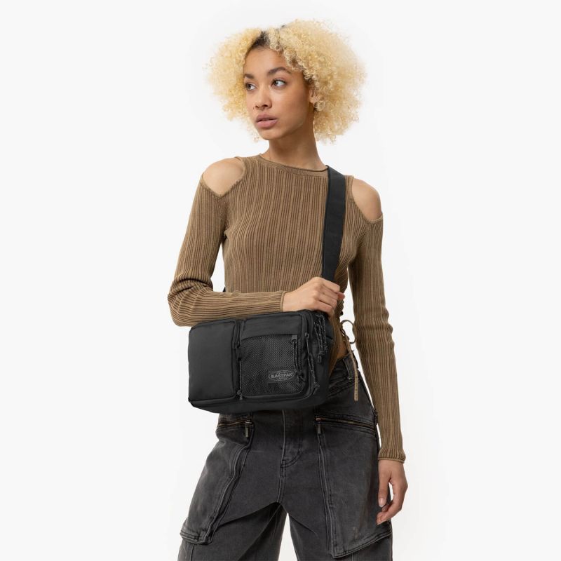 Sac bandoulière Double Cros 28 cm Black