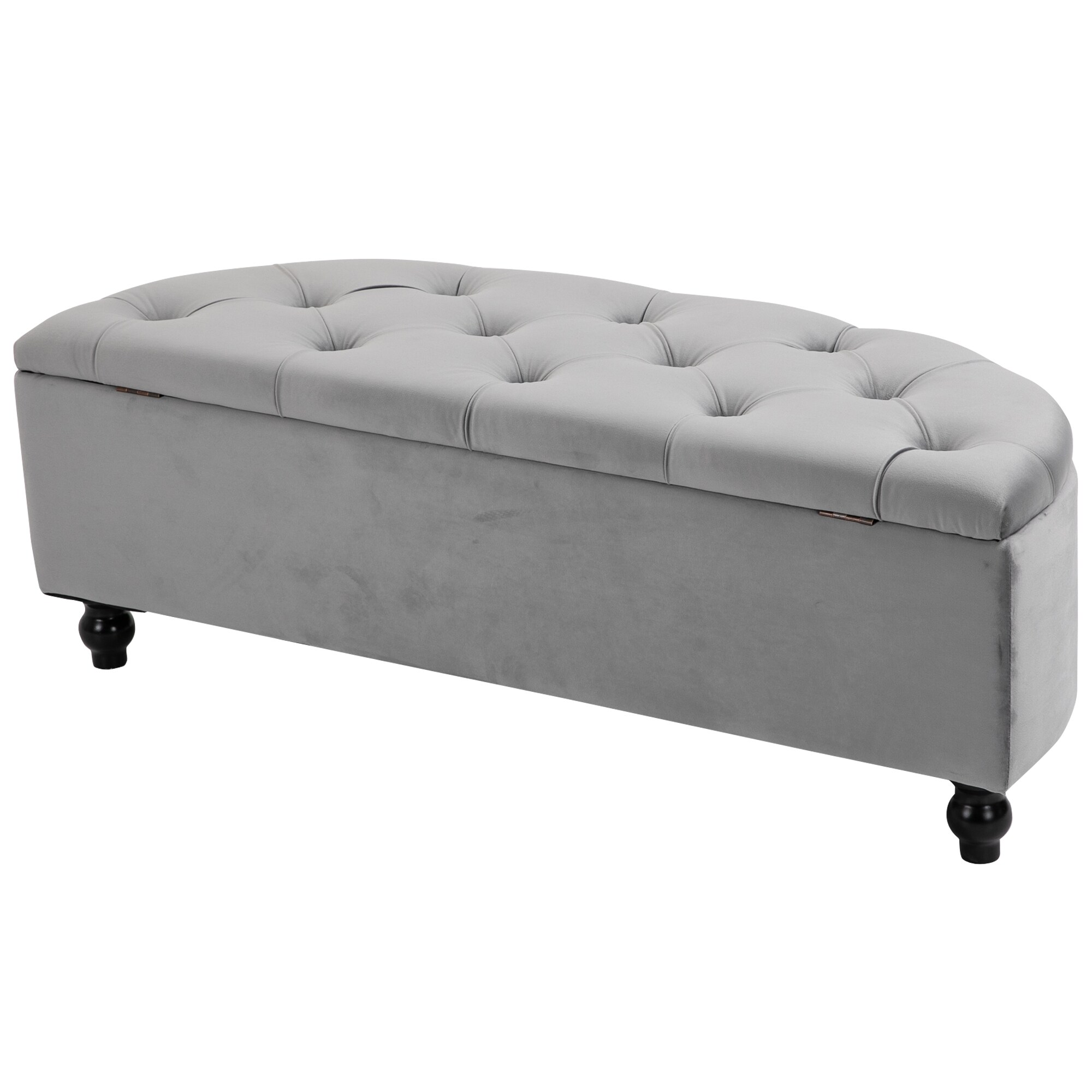 HOMCOM Sitzbank mit Stauraum grau 120 x 46 x 42 cm (BxTxH)