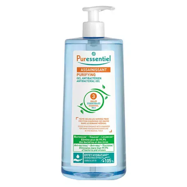 Gel antibacteriano higienizante Puressentiel com 3 óleos essenciais 975ml