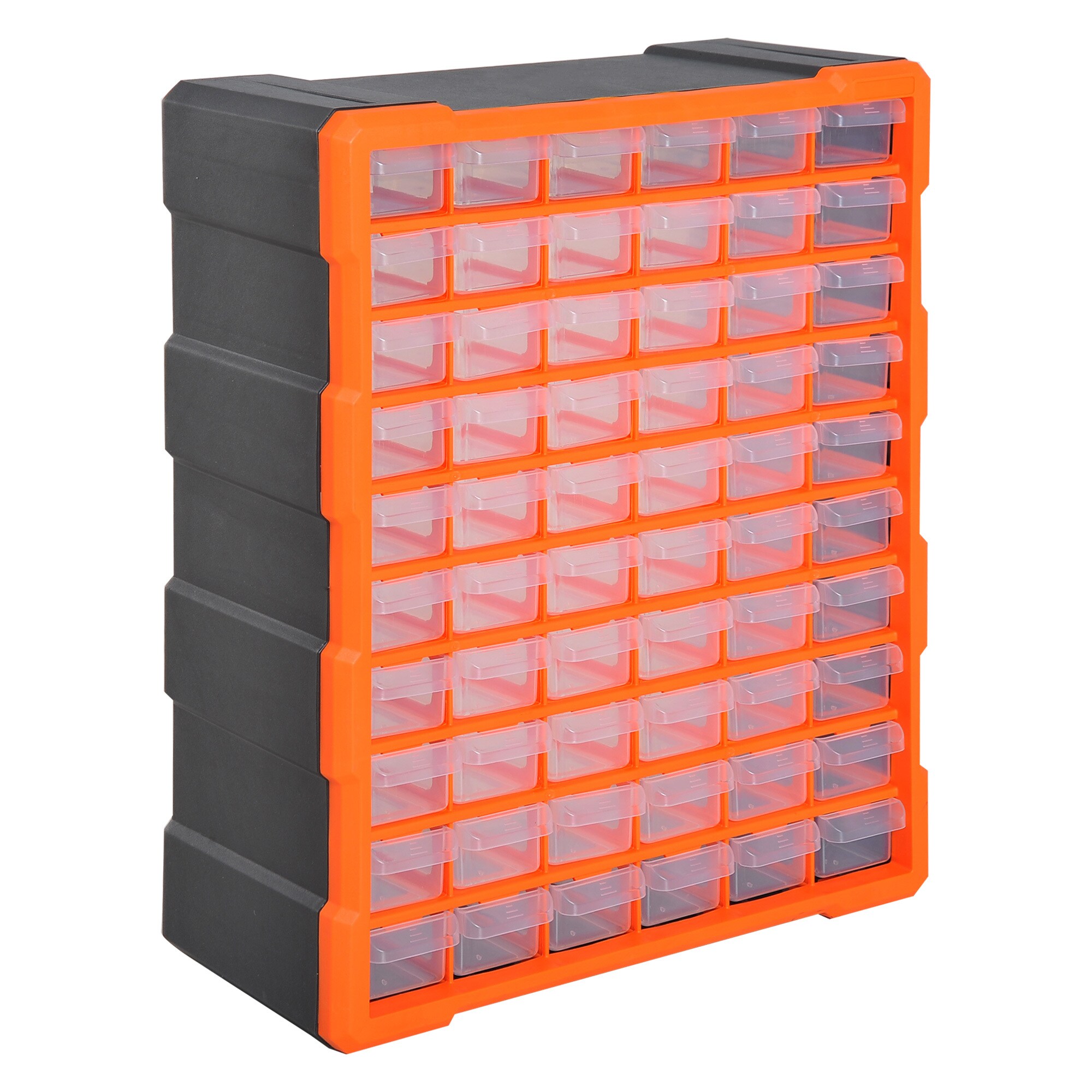 DURHAND Kleinteilemagazin mit 60 Fächer orange 38 x 16 x 47,5 cm (LxBxH)