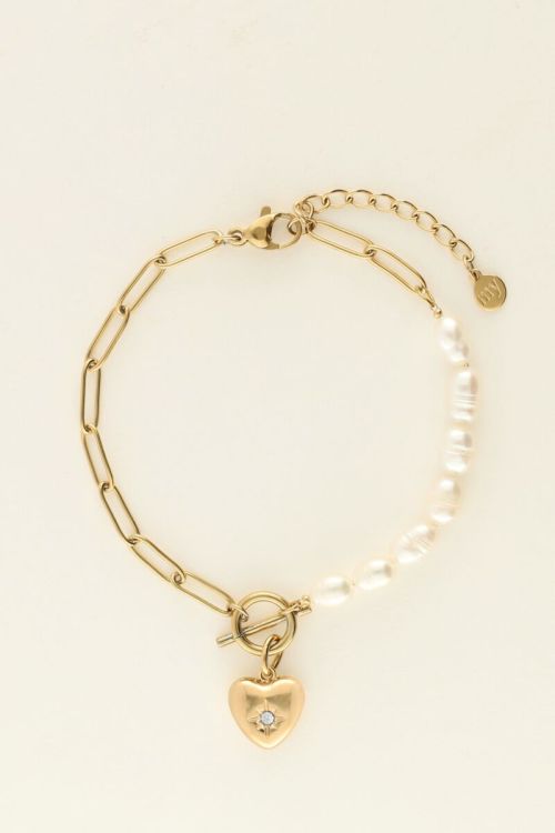 Armband met schakels & parel