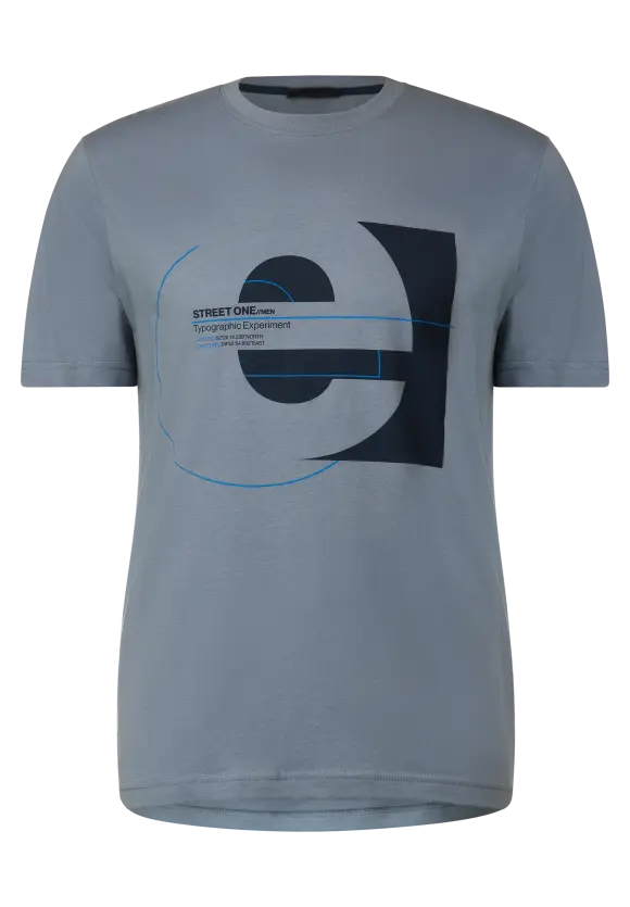 T-Shirt mit Letterprint - dust blue