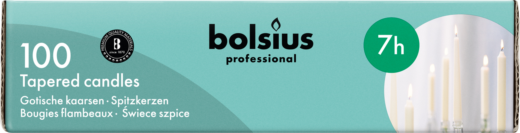 Bolsius Horeca Gotische Kaars 240/23 Doos 100 Zwart (100 stuks)