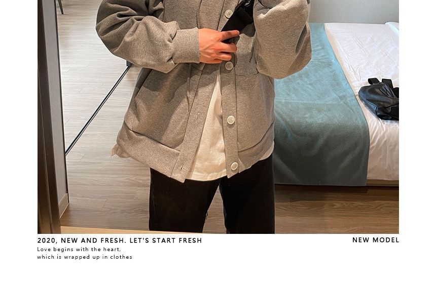 Okwano - Effen hoodie met knoopjes
