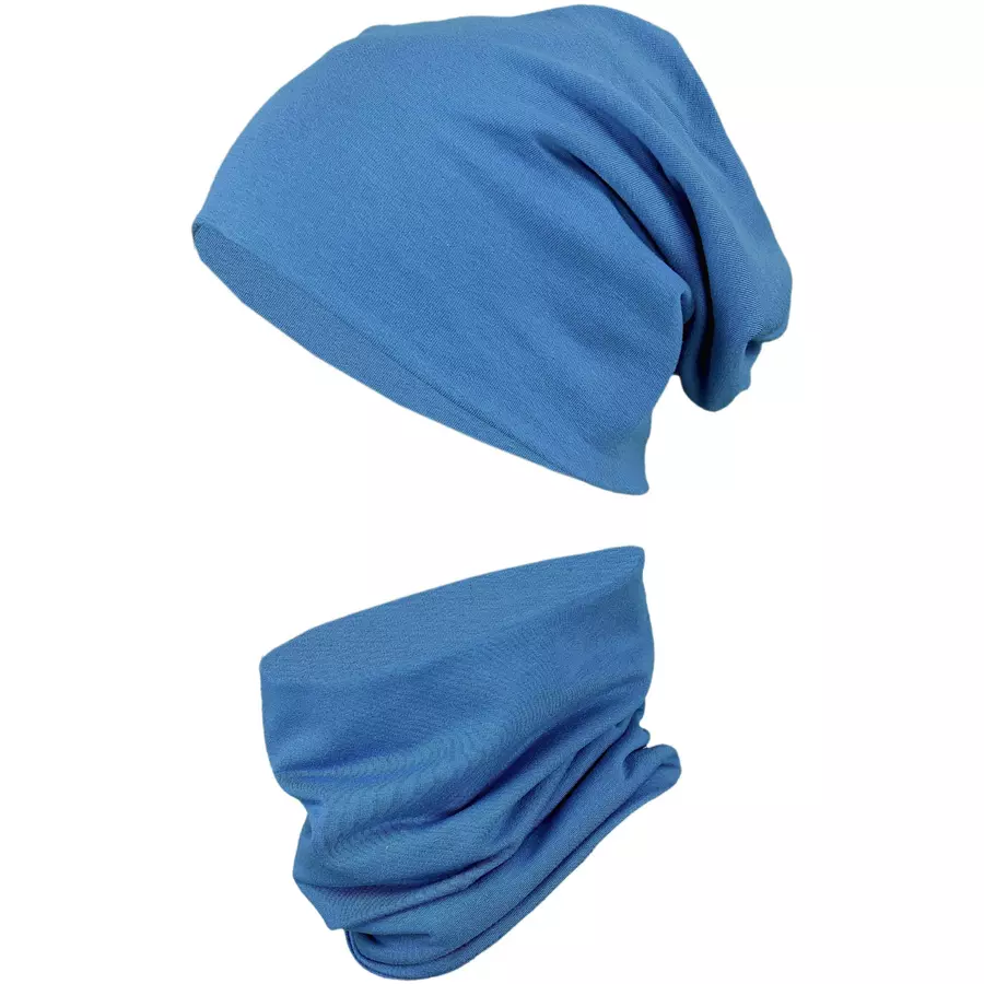 TupTam Unisex Kinder Beanie Mütze Schlauchschal Set blau